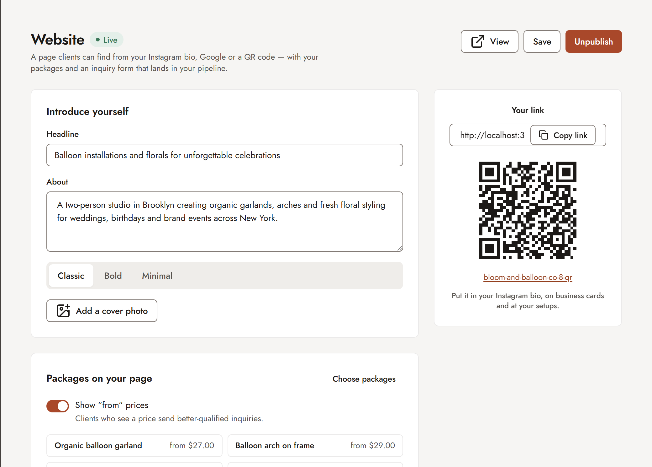 Website editor